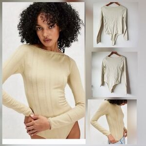 NWOT Intimately Free People Playing Favorites Bodysuit In PALE OLIVE M/L